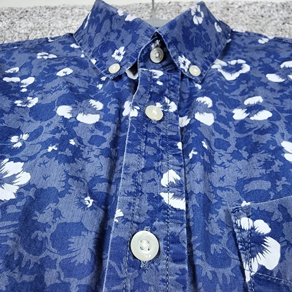 Banana Republic Button Down Mens Small Grant Slim Fit Floral Poplin Excellent